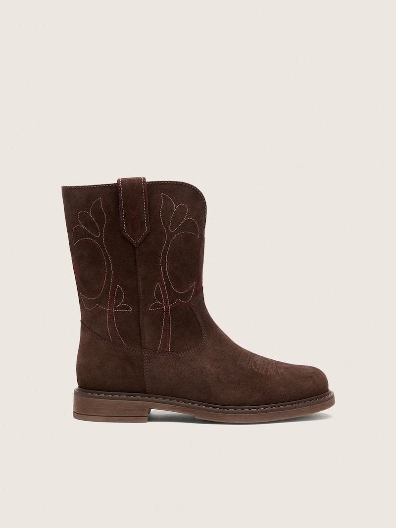 Junior Wish Star boots in brown suede with flower embroidery