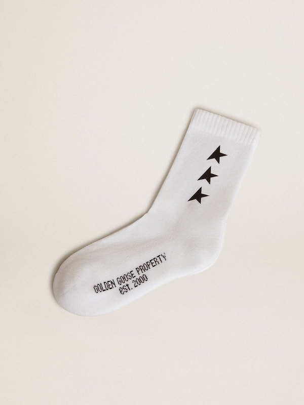 Golden Goose - White socks with contrasting black stars in 