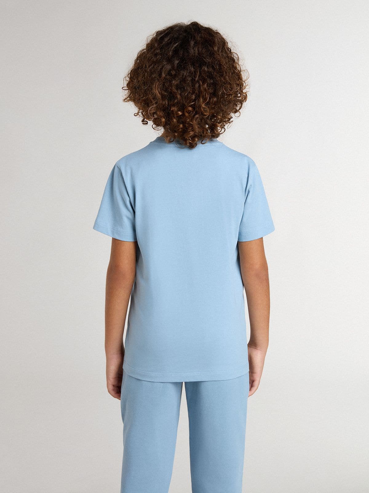 Golden Goose - Azurblaues Kinder-T-Shirt mit Print in 