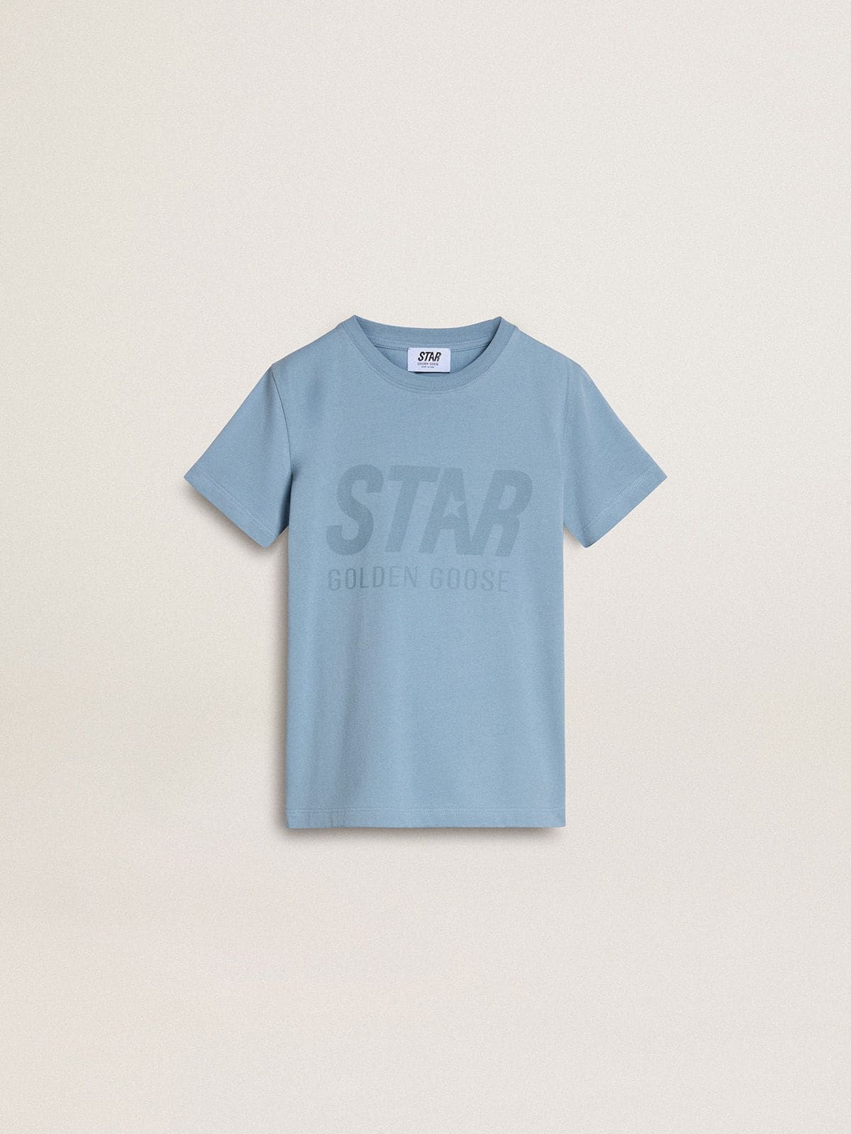 Golden Goose - Azurblaues Kinder-T-Shirt mit Print in 