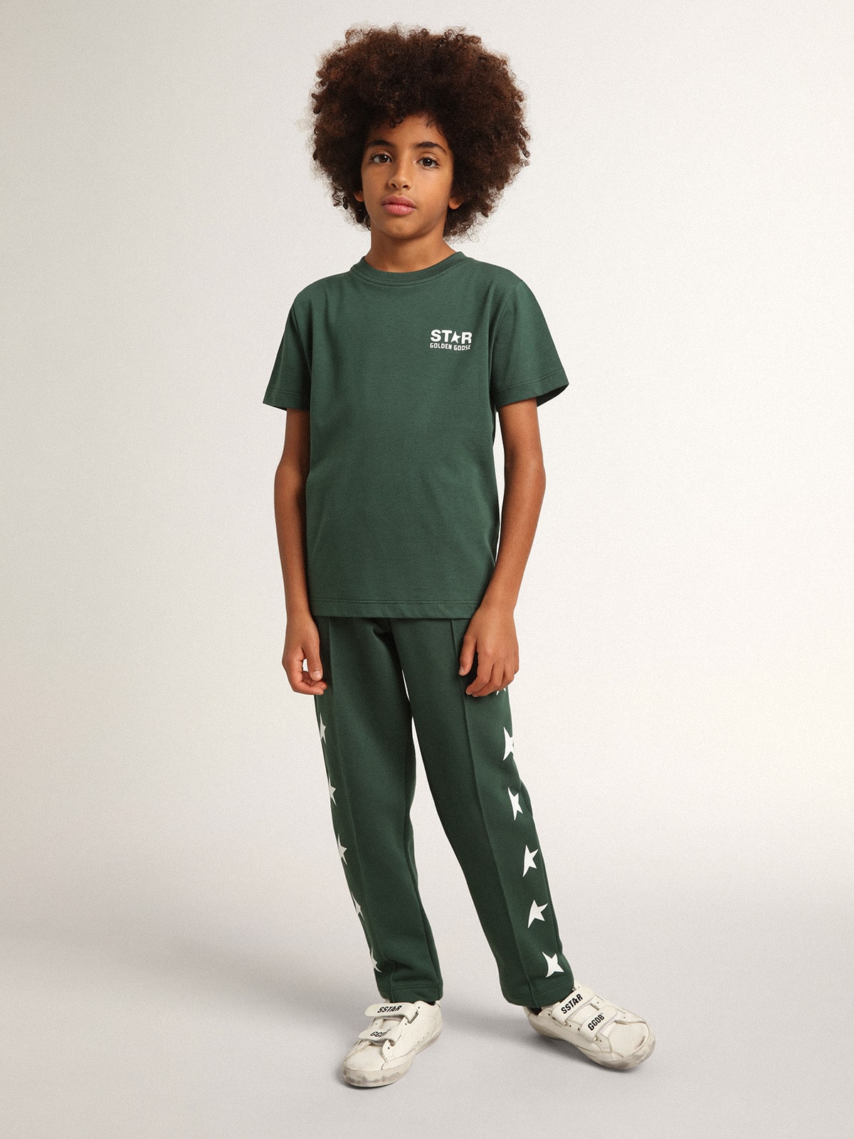 Golden Goose - Bright green joggers with contrasting stars in 