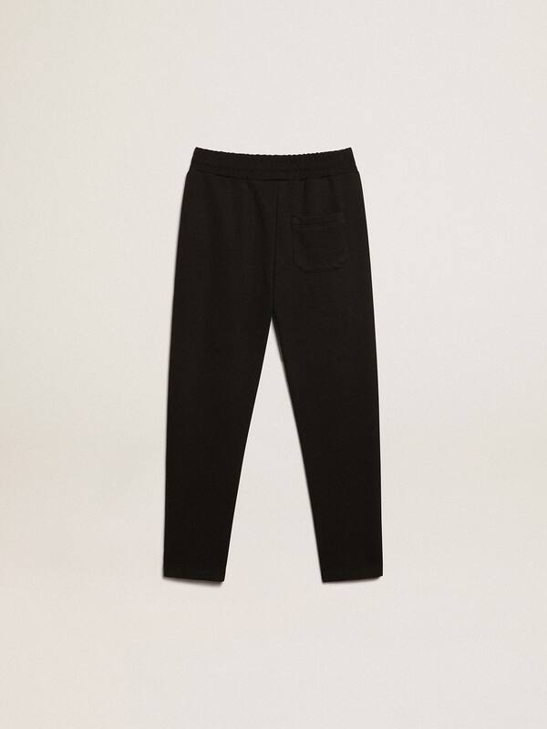Golden Goose - Boys’ black joggers with white stars in 