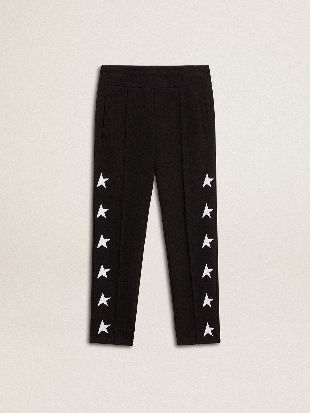 Golden Goose - Boys’ black joggers with white stars in 