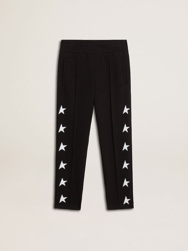 Golden Goose - Boys’ black joggers with white stars in 