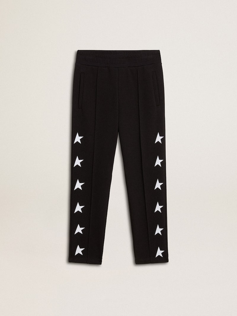 Boys’ black joggers with white stars