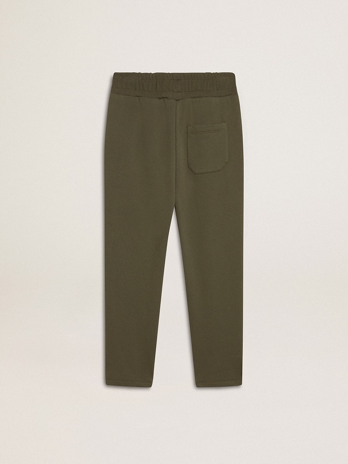 Boys' military-green joggers with white stars | Golden Goose