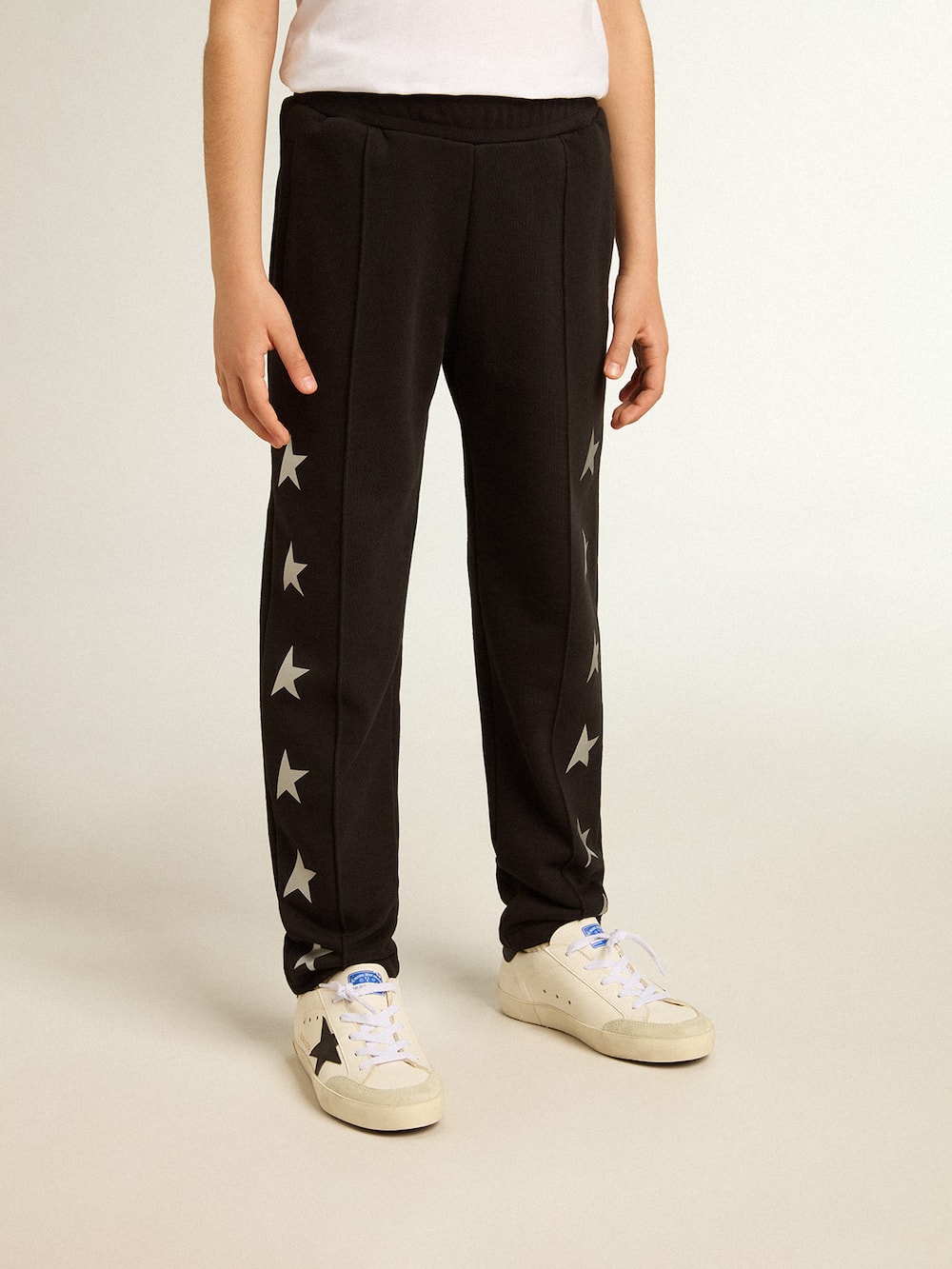 Golden Goose - Pantalon de jogging noir garçon avec étoiles blanches  in 