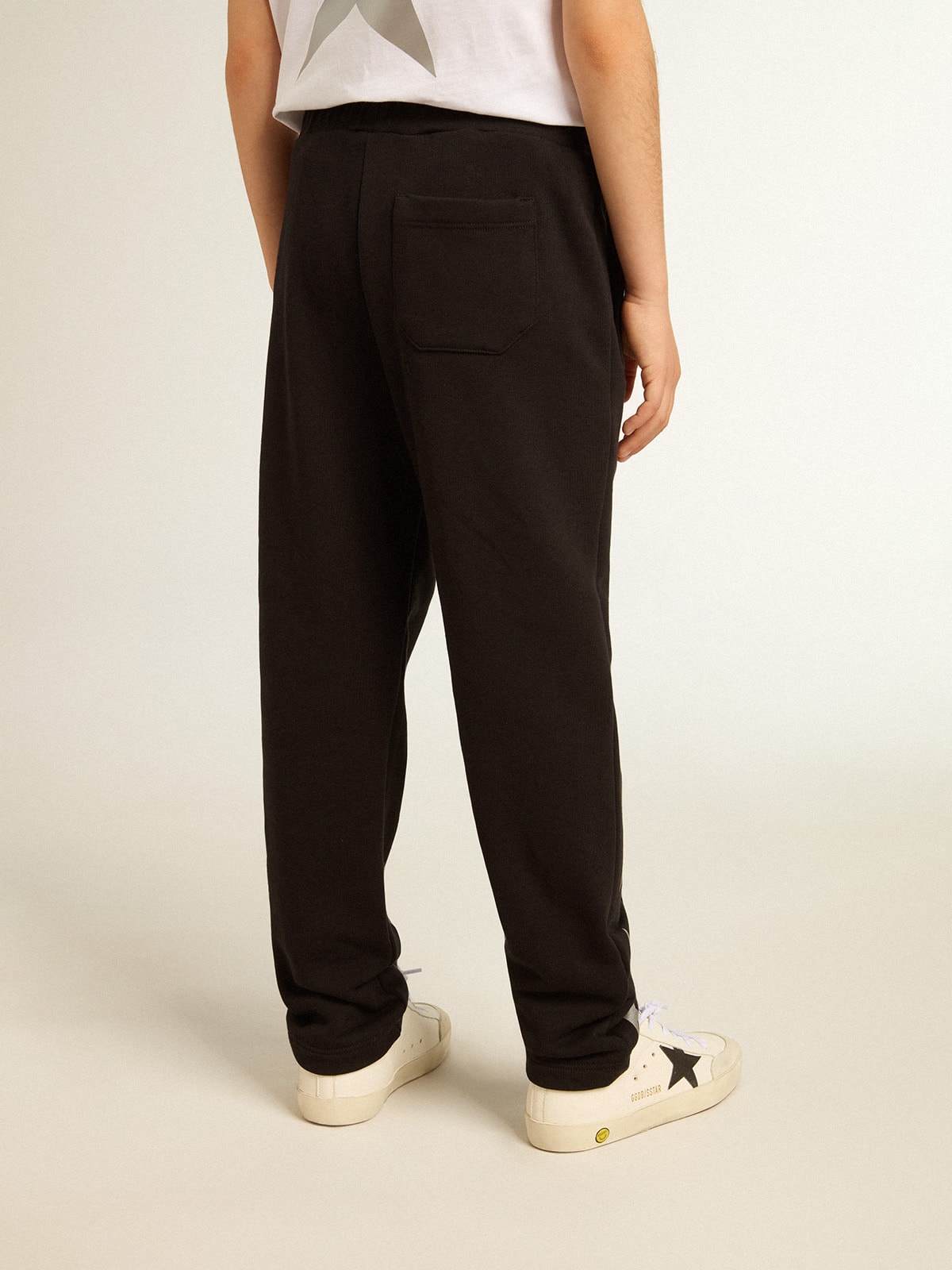 Golden Goose - Pantalon de jogging noir garçon avec étoiles blanches  in 