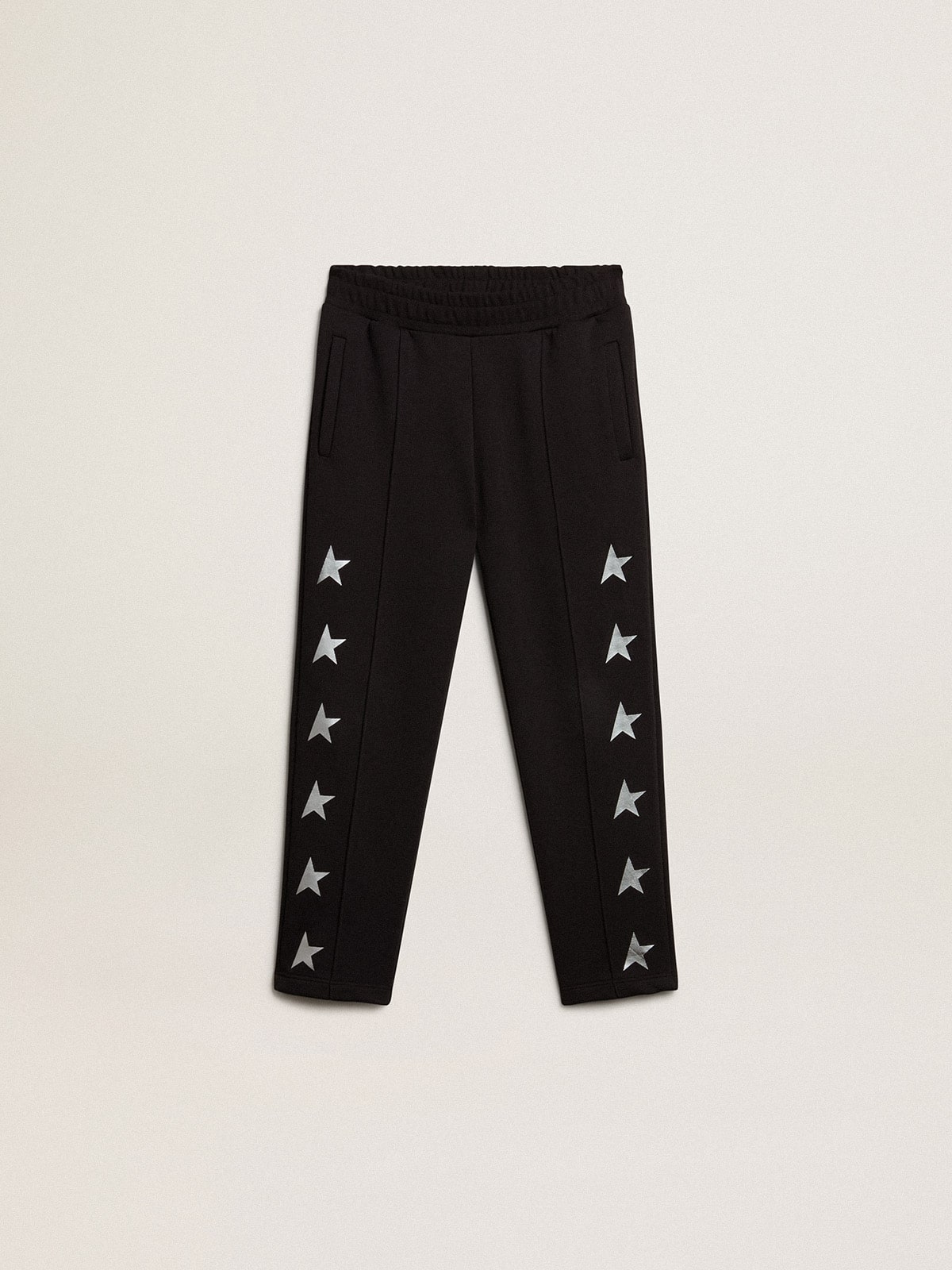 Golden Goose - Boys’ black joggers with white stars  in 