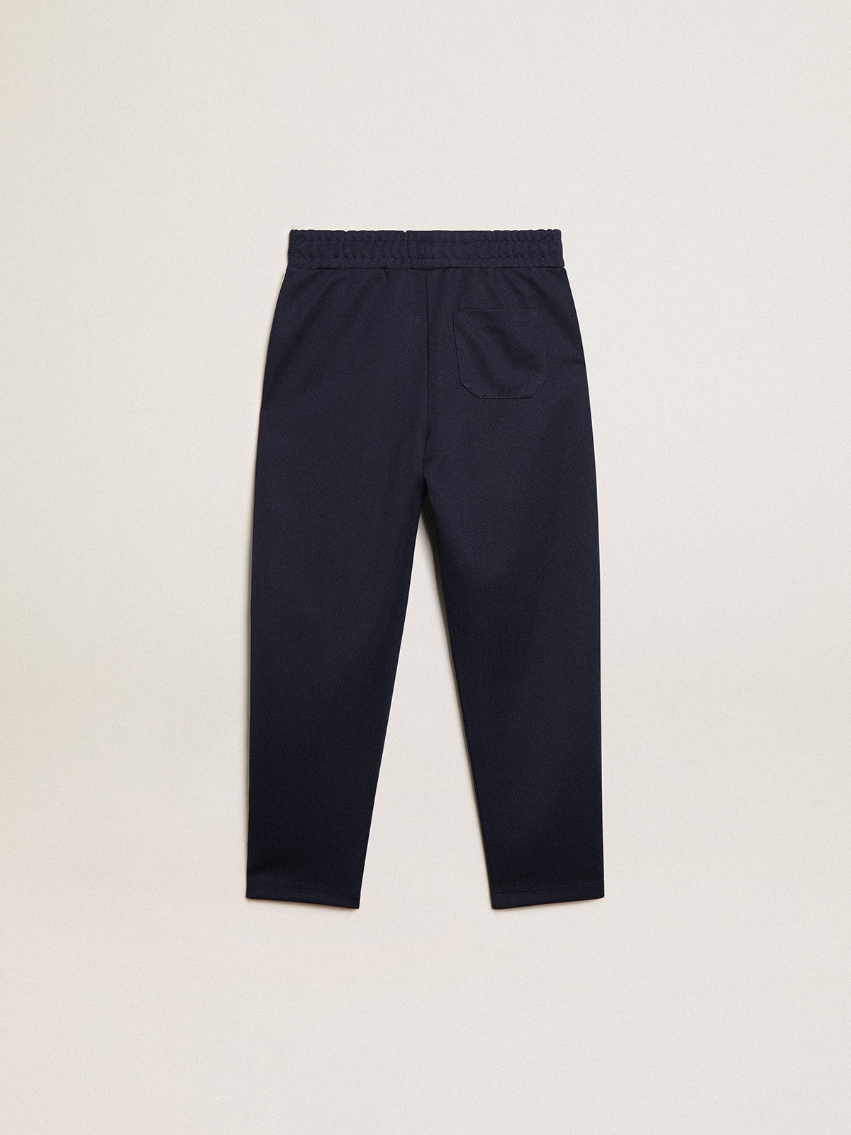 Golden Goose - Dark blue joggers with white strip and contrasting stars in