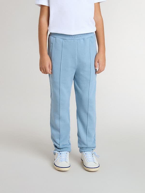 Golden Goose - Boys' light blue printed joggers in 