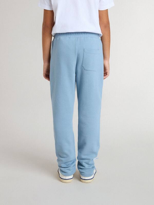 Golden Goose - Boys' light blue printed joggers in 