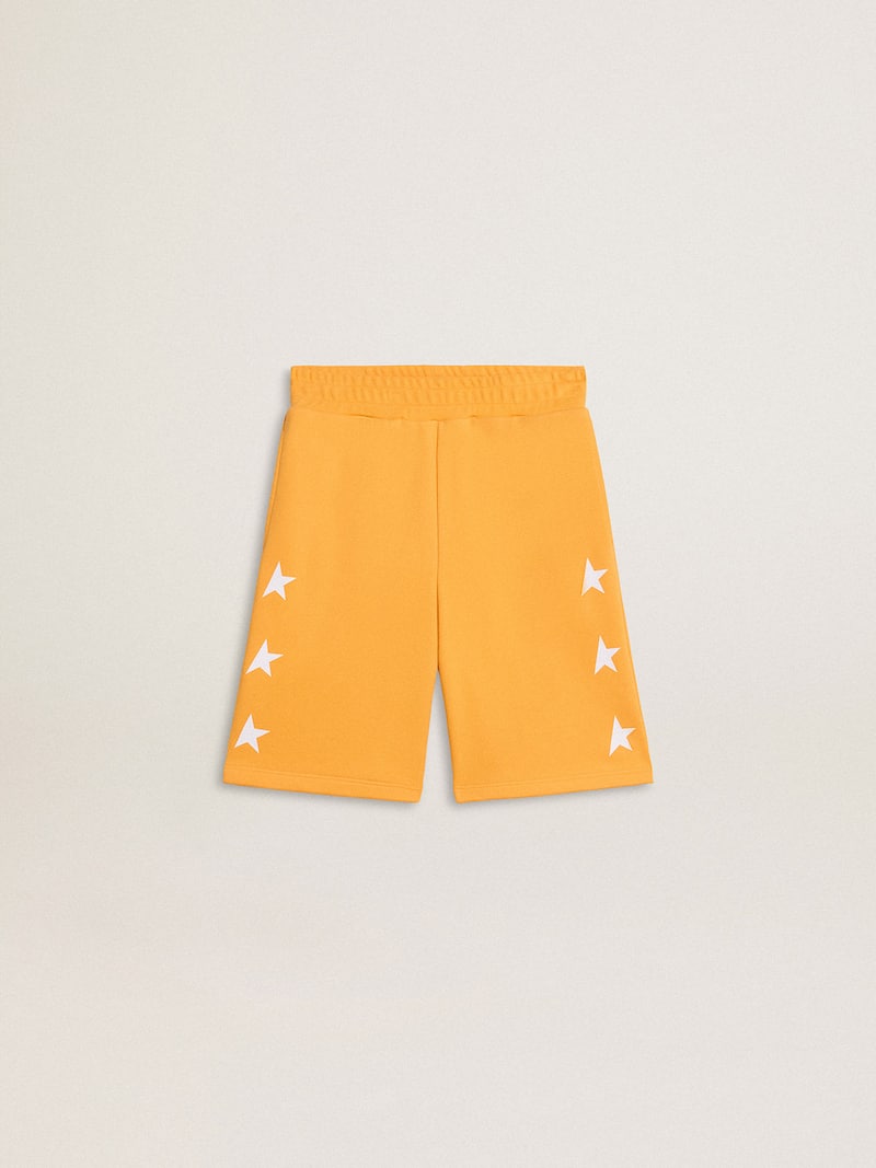 Pantaloncino di colore giallo senape da bambino