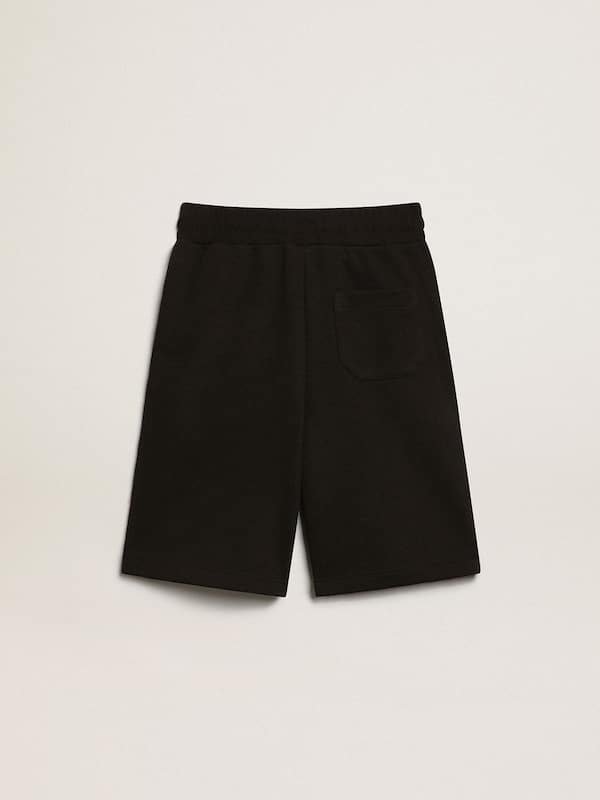 Golden Goose - Boys’ black Bermuda shorts with white stars  in 