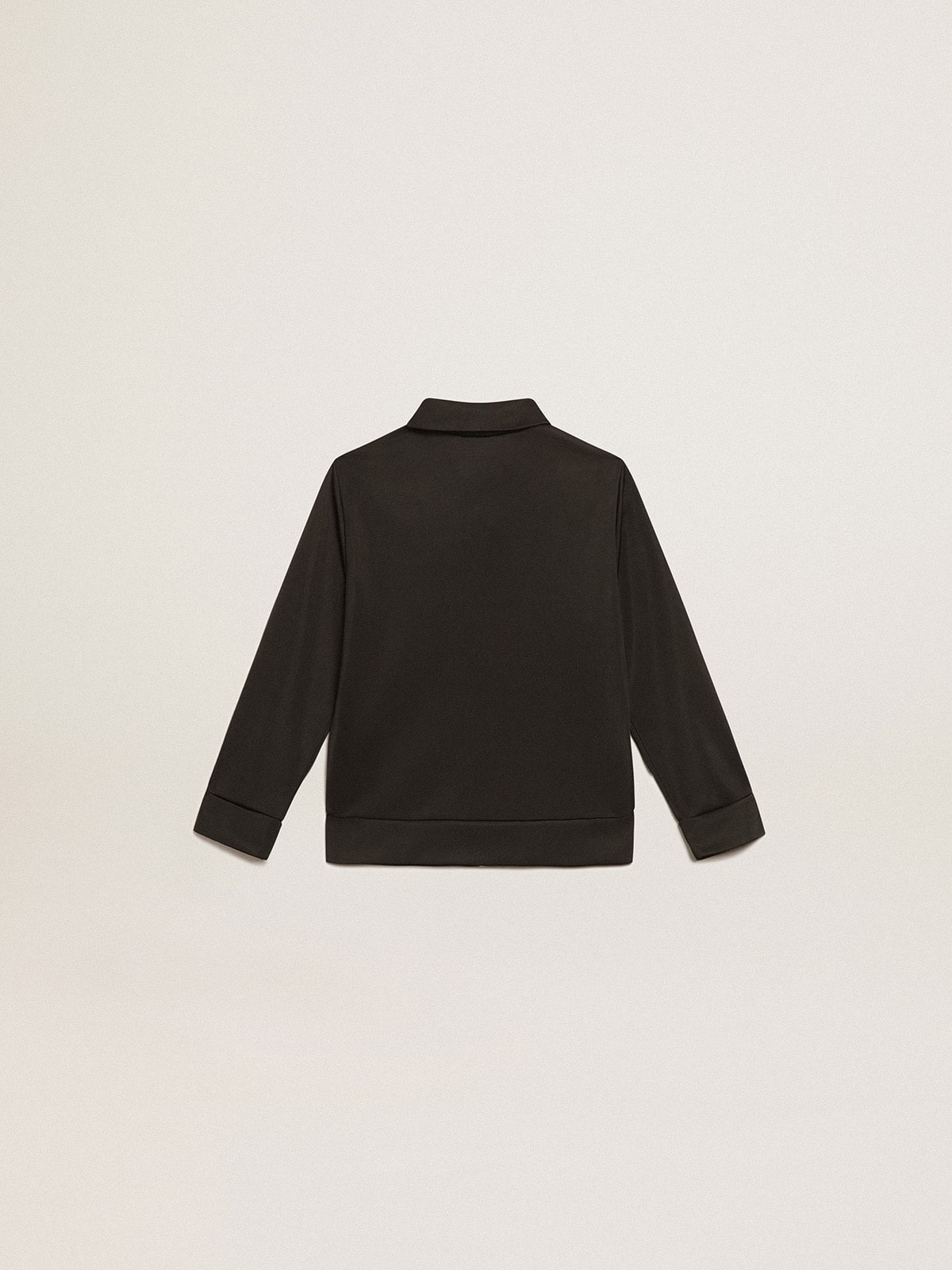 Golden Goose - Black zipped sweatshirt with contrasting white stars in 