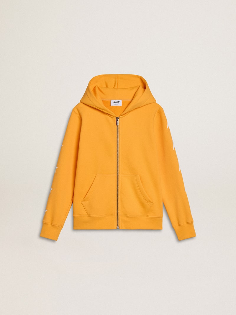 Sudadera de color naranja de niño con cierre de cremallera 