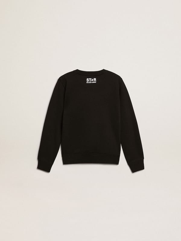 Golden Goose - Boys&rsquo; black sweatshirt with white maxi star on the front in 