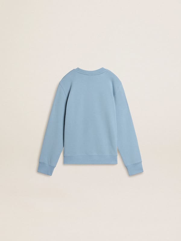 Golden Goose - Boys' light blue sweatshirt with lettering on the front in 