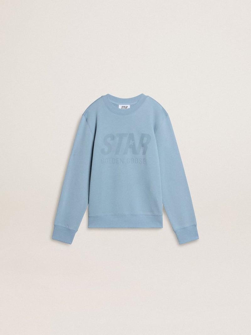 Sweat-shirt bleu clair pour garçon avec inscription sur le devant