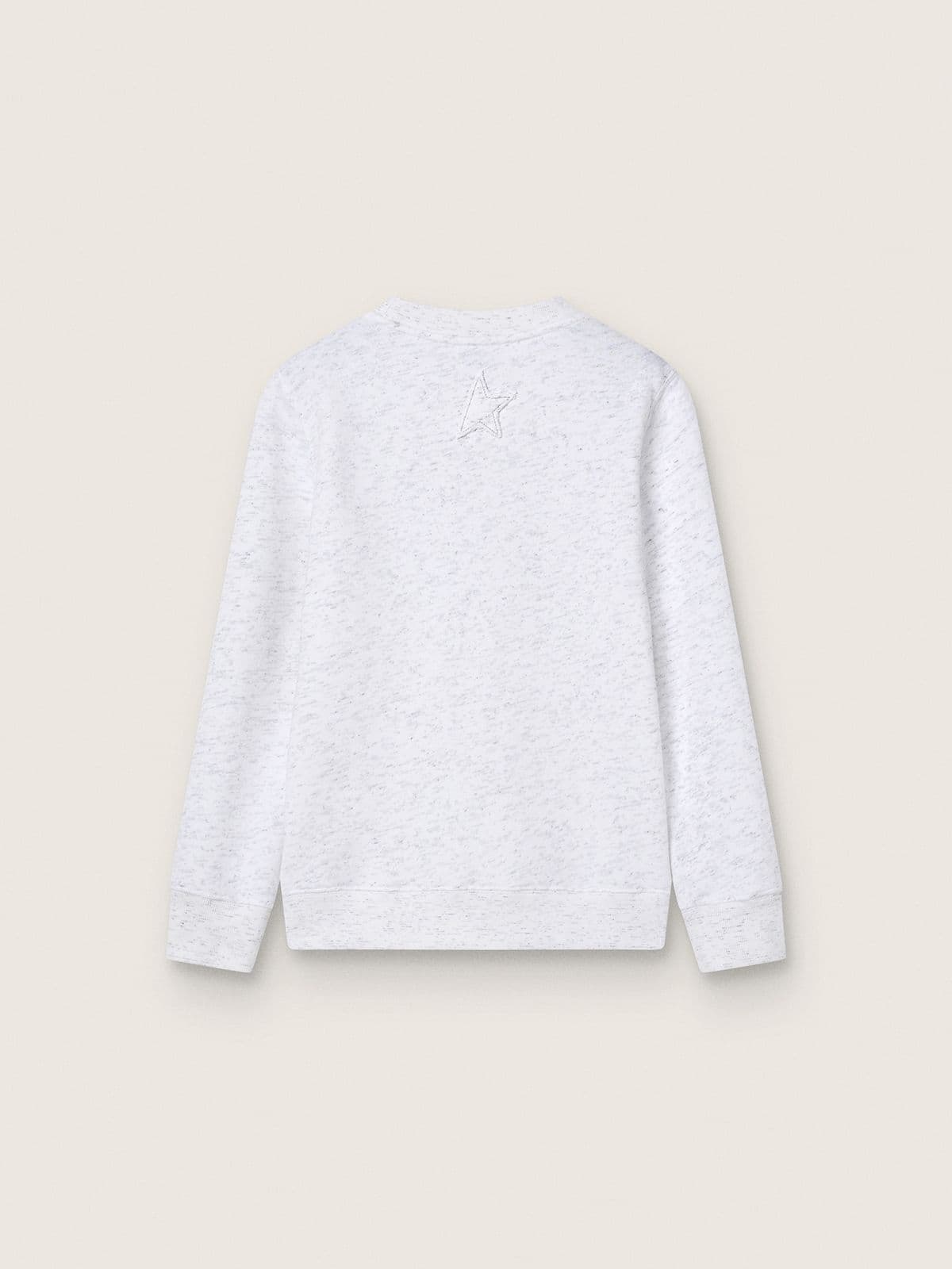 Boys' gray melange cotton sweatshirt with print and logo