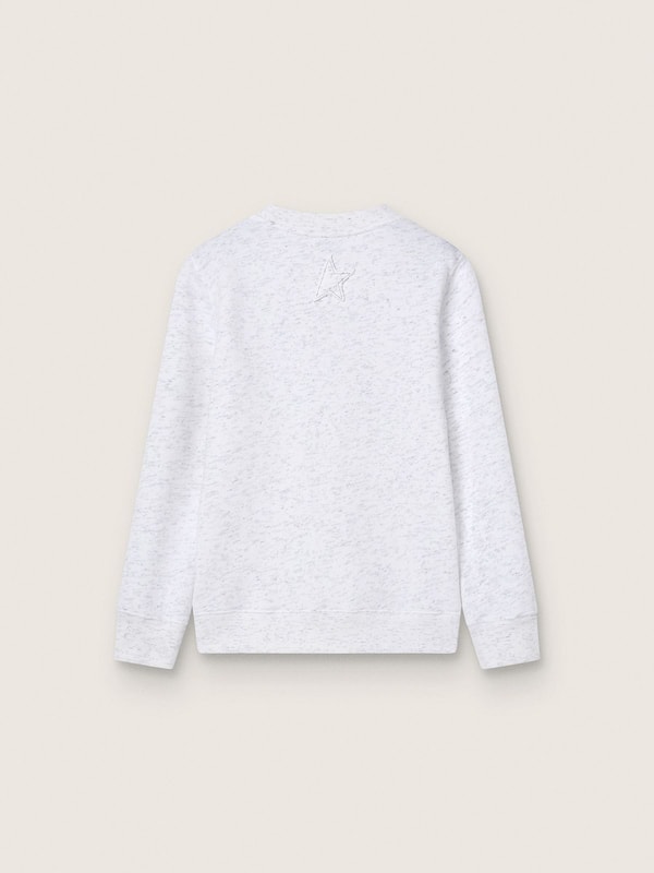 Golden Goose - Sweat-shirt gar&ccedil;on en coton gris chin&eacute; avec imprim&eacute; et logo in 