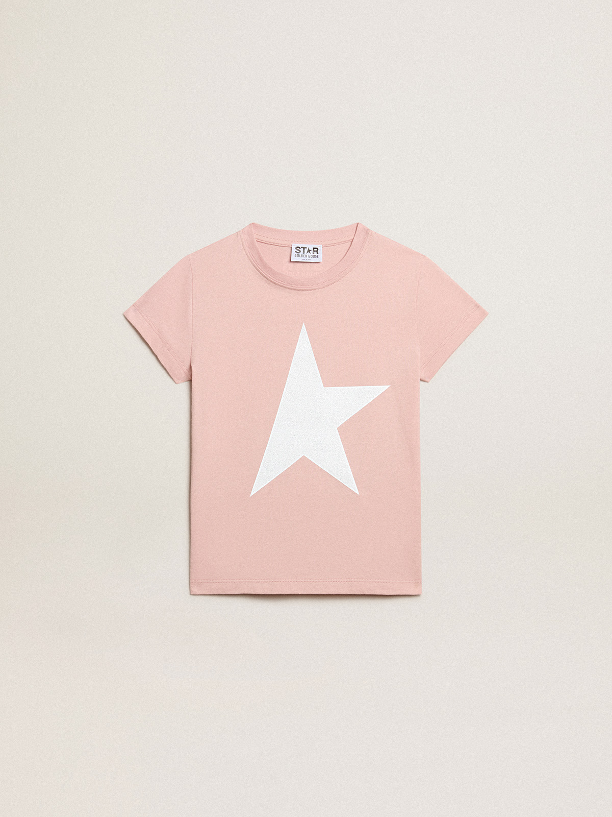 Girls Pink T shirt With White Logo And Maxi Star girls-pink-t-shirt-with-white-logo-and-maxi-star