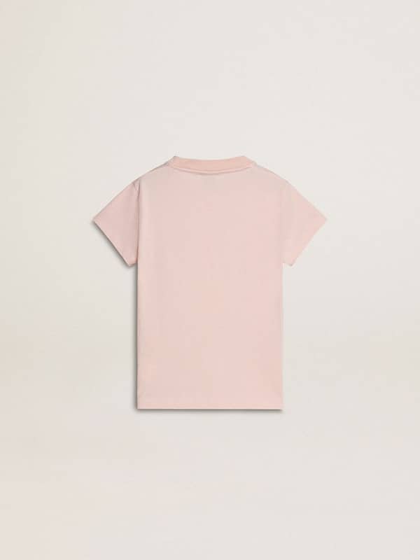 Golden Goose - Girls' pink T-shirt with pink print on the front  in 