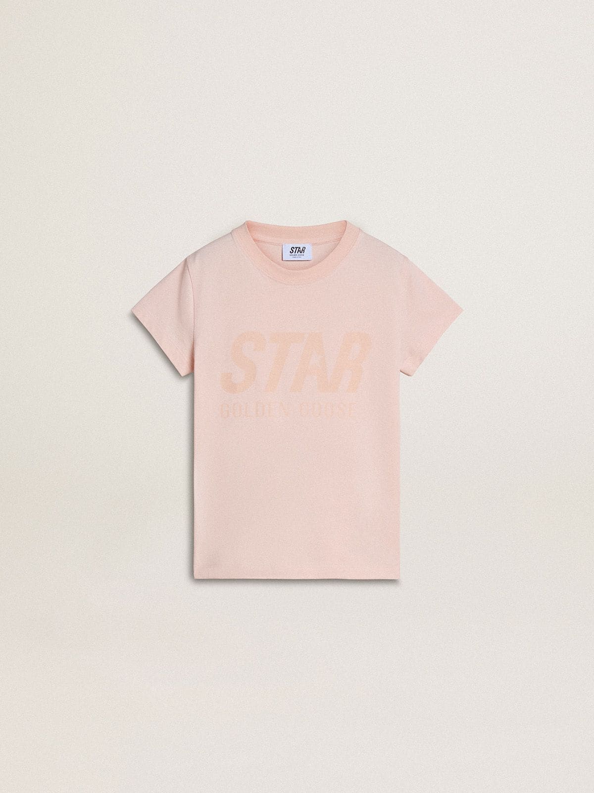 Golden Goose - Girls' pink T-shirt with pink print on the front  in 