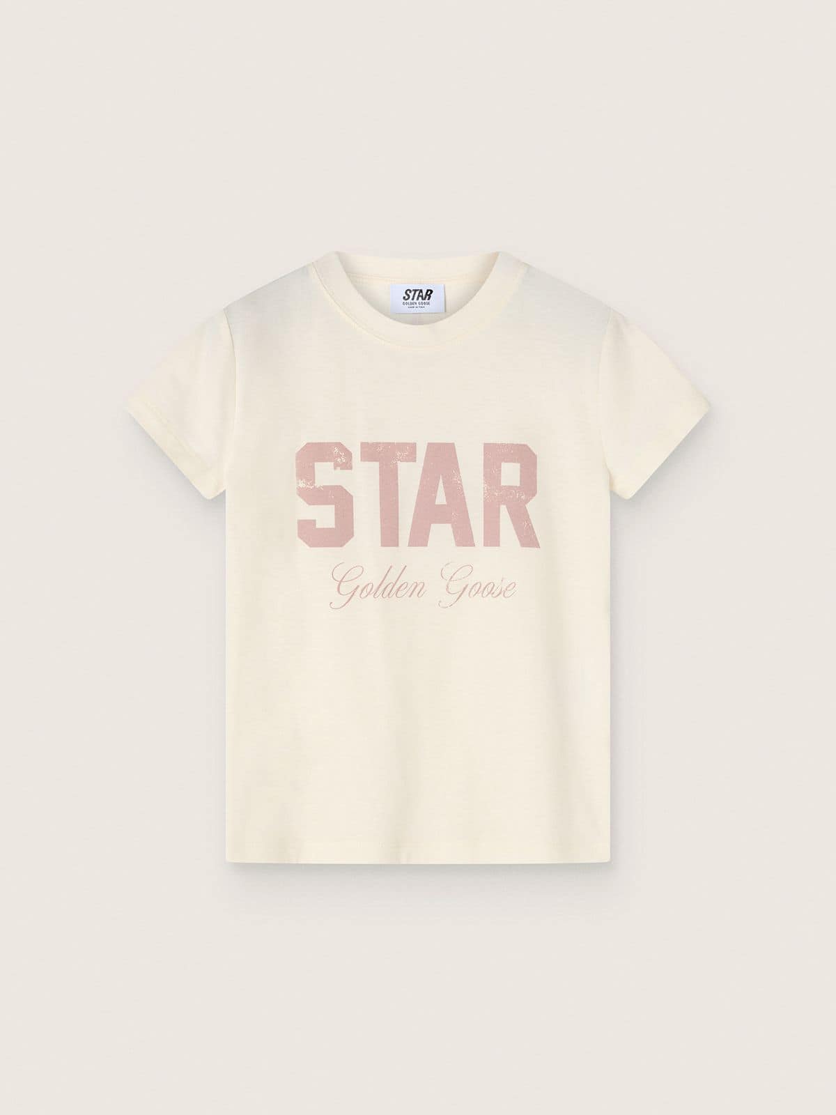 Golden Goose - M&auml;dchen-T-Shirt aus wei&szlig;er Baumwolle mit rosa Print in 
