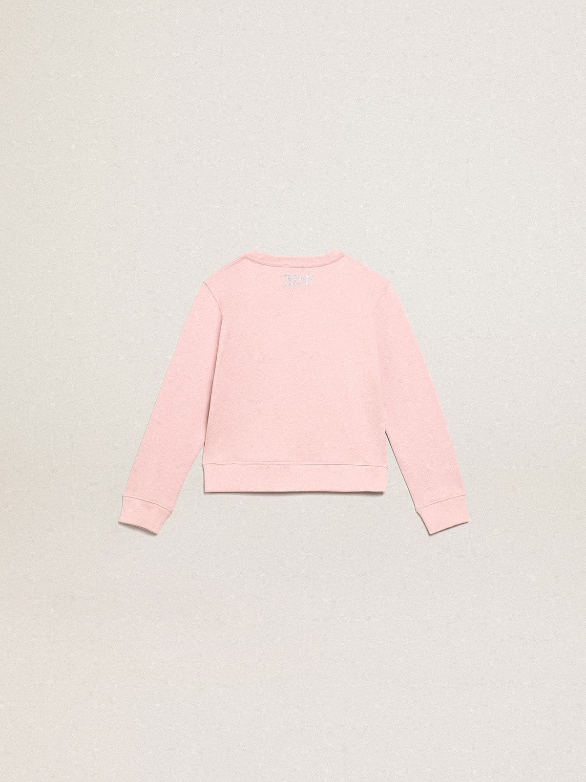 Golden Goose - Pink sweatshirt with maxi star in silver glitter on the front in 