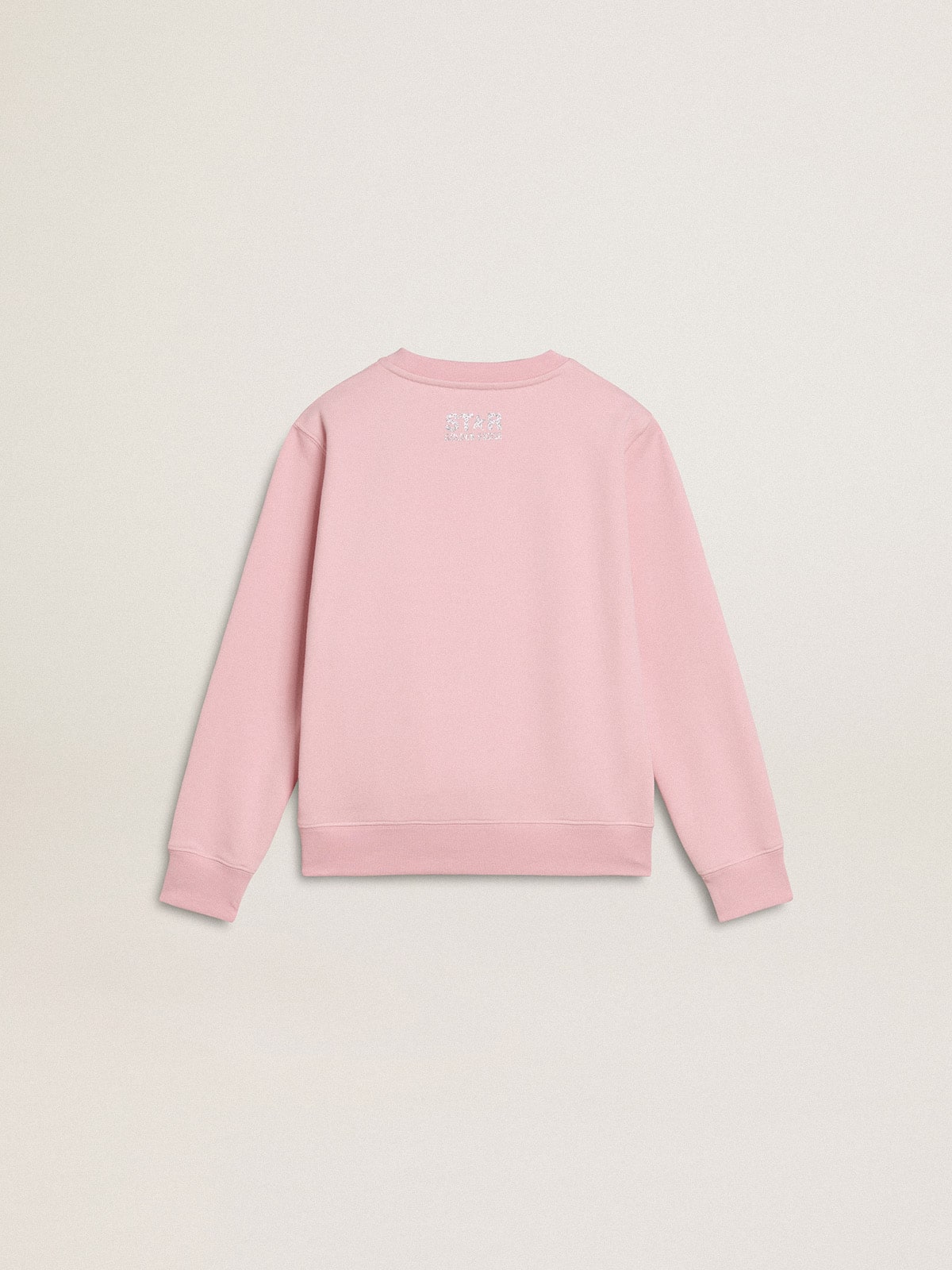 Golden Goose - Pink sweatshirt with maxi star in silver glitter on the front in 