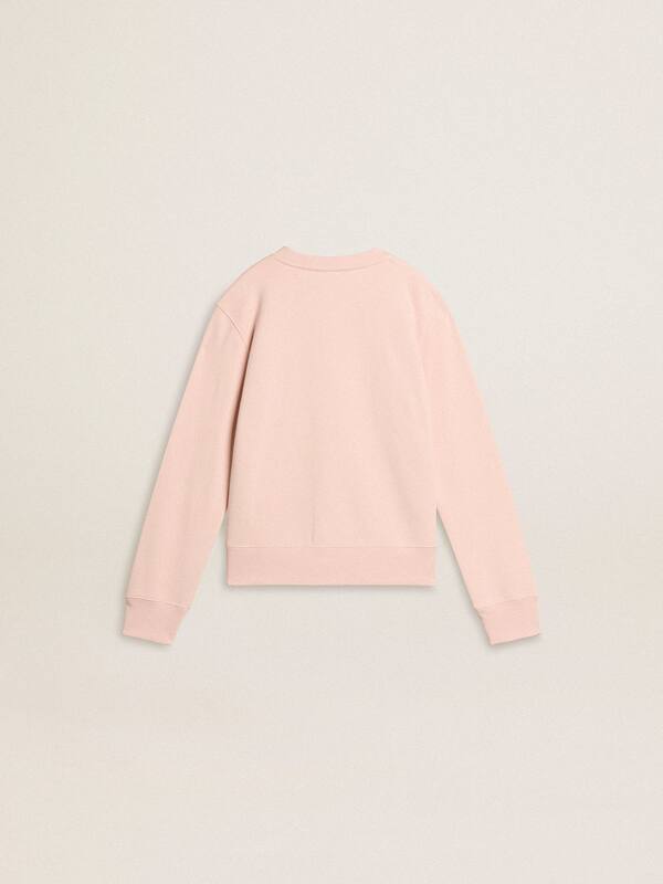 Golden Goose - Girls' pink-colored sweatshirt with pink front lettering in 