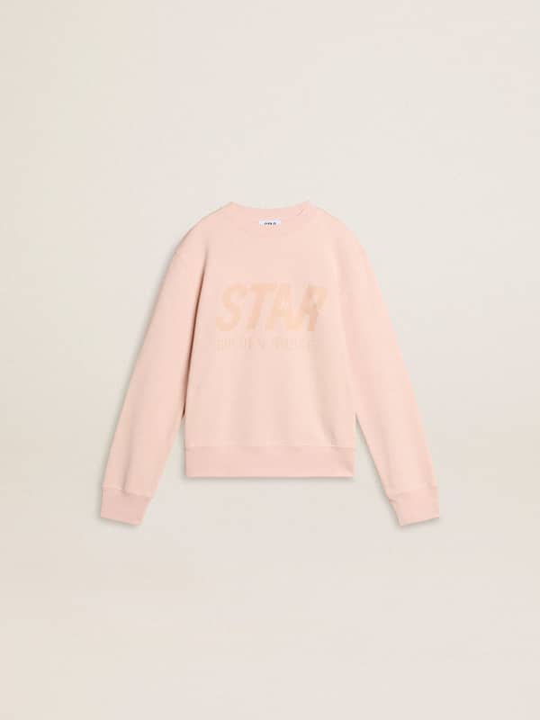 Golden Goose - Girls' pink-colored sweatshirt with pink front lettering in 
