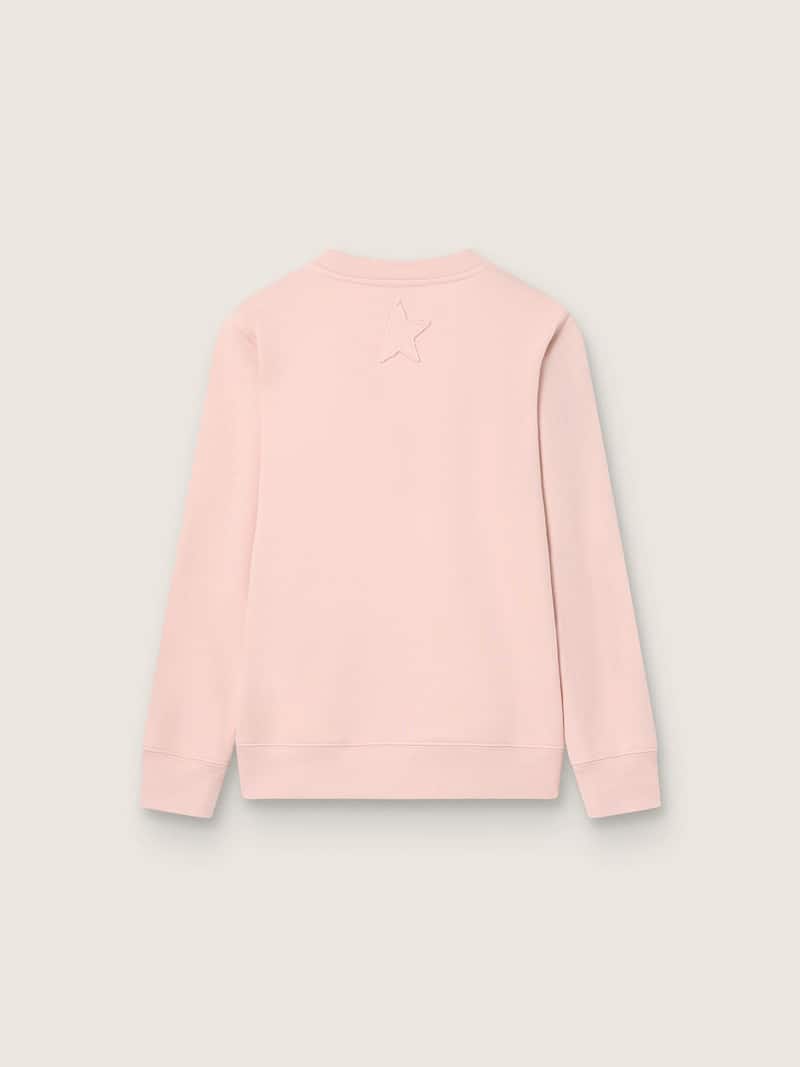 Golden Goose - Sudadera de ni&ntilde;a en algod&oacute;n rosa con estampado y logotipo bordado in 