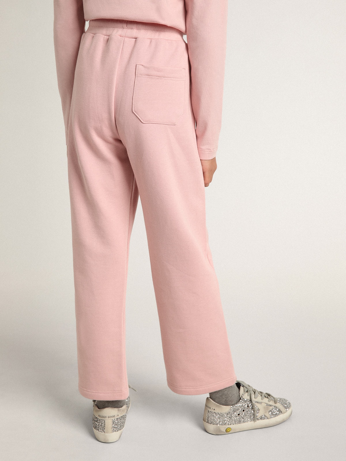 Golden Goose - Pantalon de jogging rose avec étoile pailletée sur le devant in 