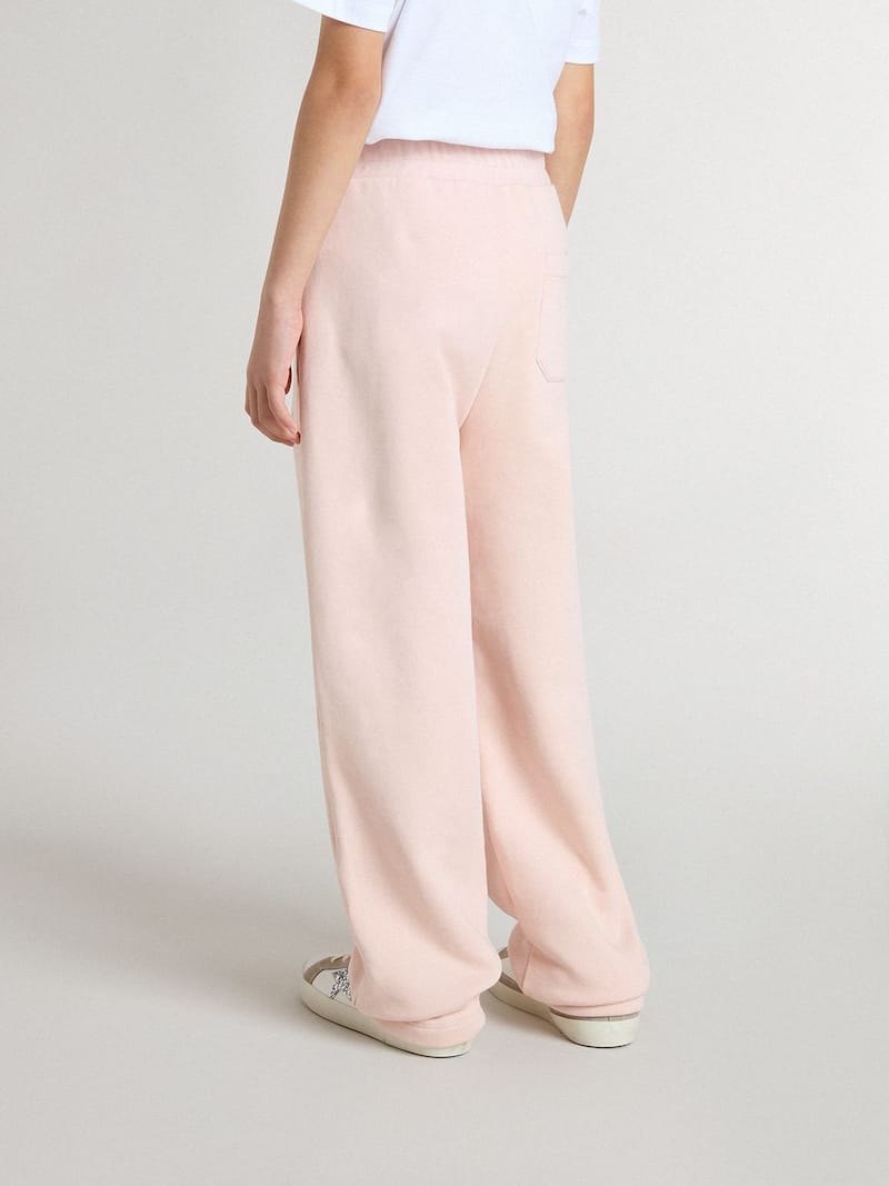 Golden Goose - Pantal&oacute;n jogger de ni&ntilde;a de color rosa con estampado in 
