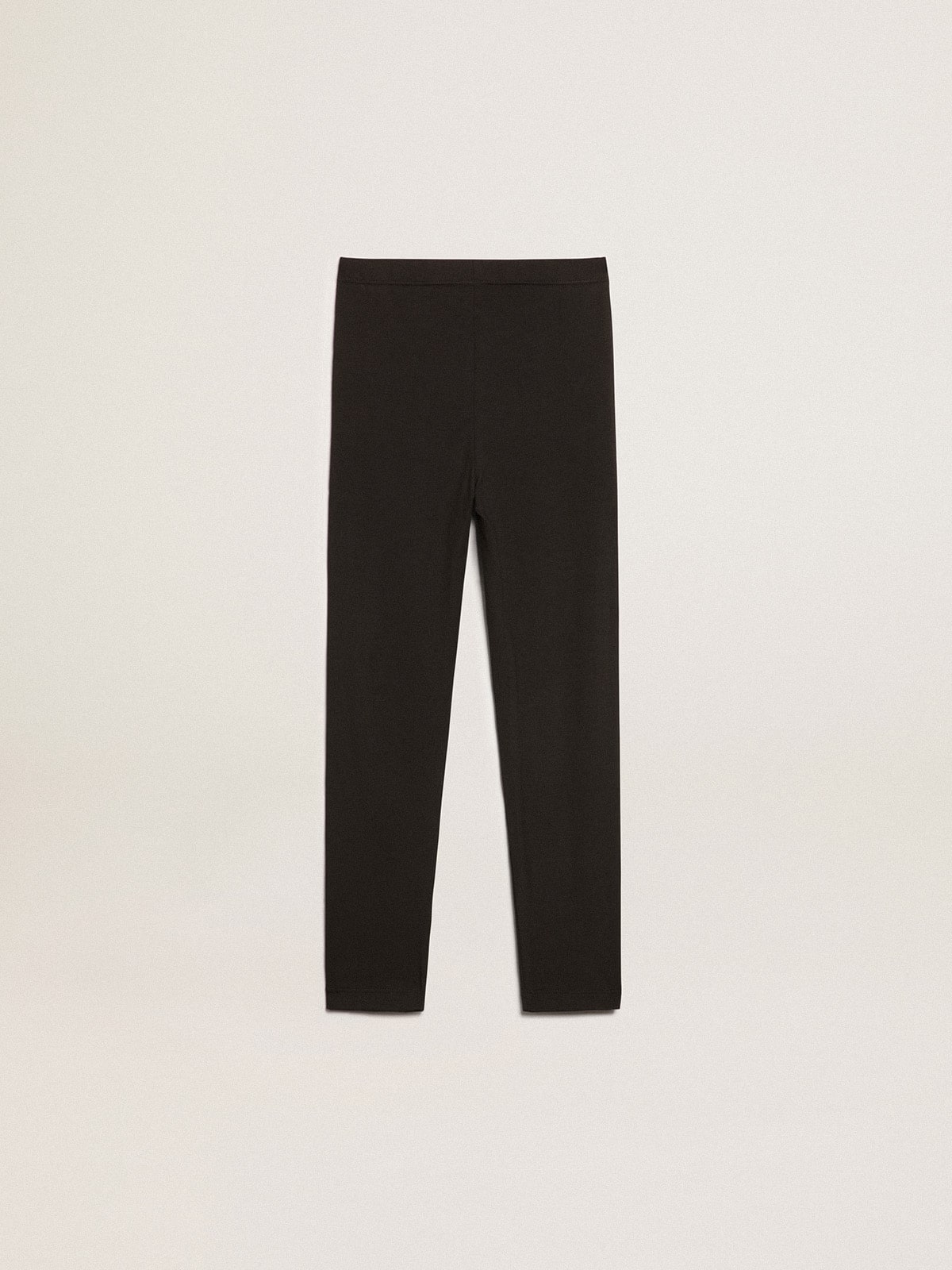 Golden Goose - Girls’ black leggings with white stars on the sides in 