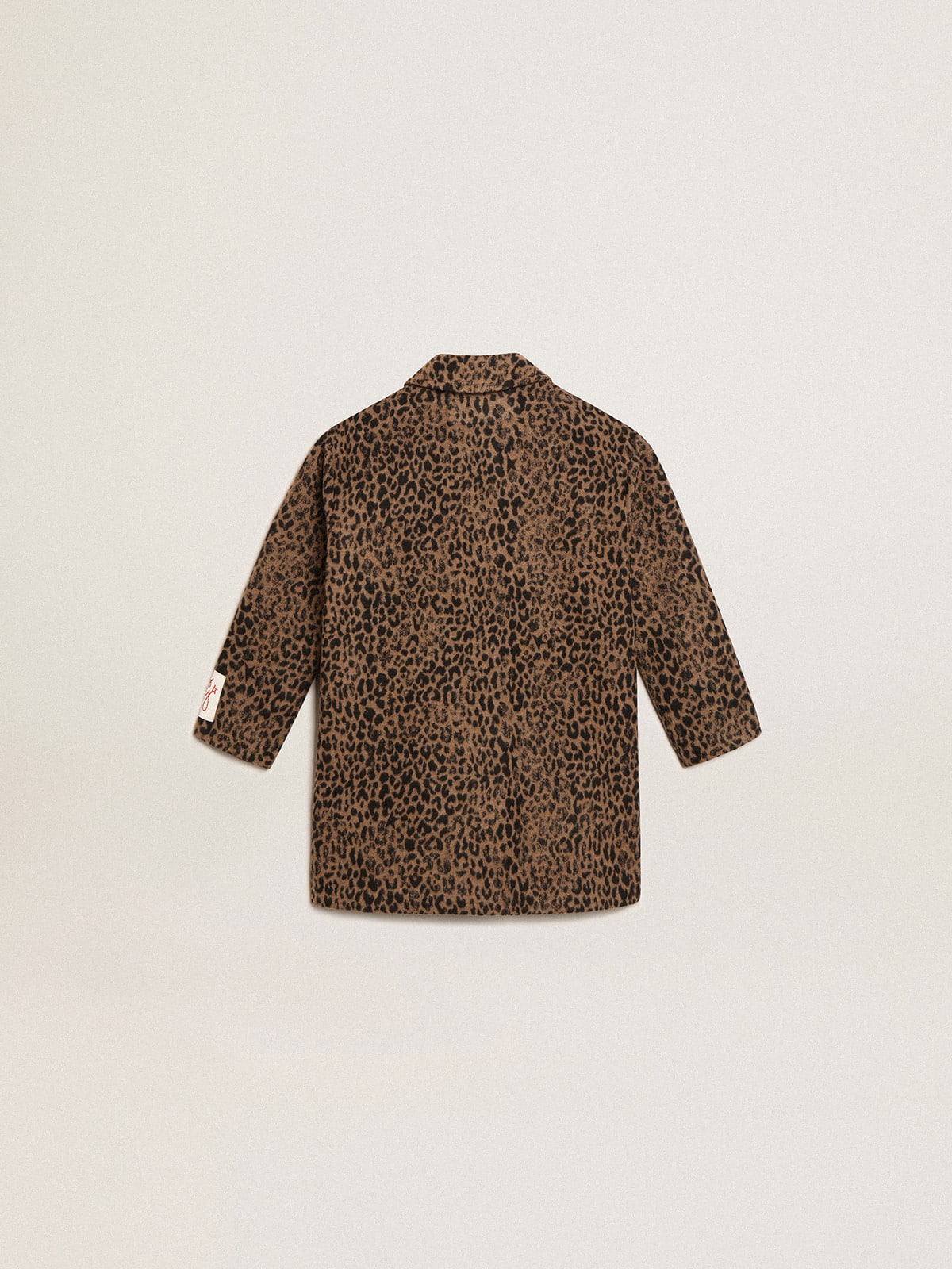 Golden Goose - Abrigo con cierre recto de lana de niña con motivo animal jacquard in 