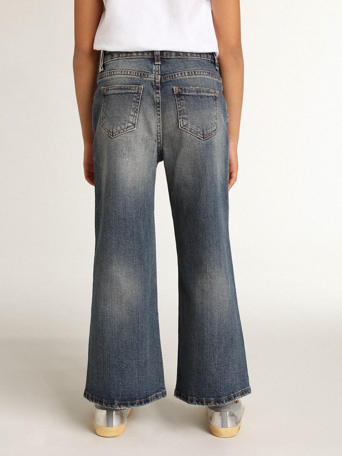 Golden Goose - Wide-leg jeans in mid-blue bull denim in 