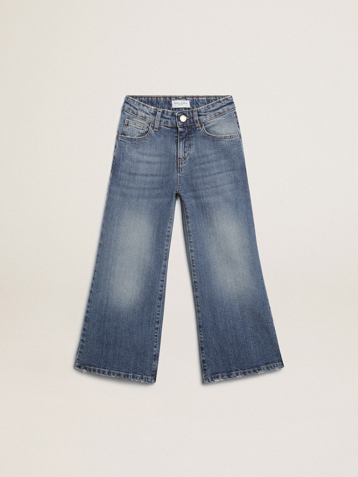 Golden Goose - Wide-leg jeans in mid-blue bull denim in 