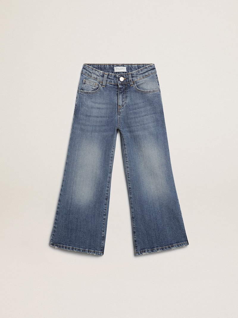 Jean large en bull denim bleu jean