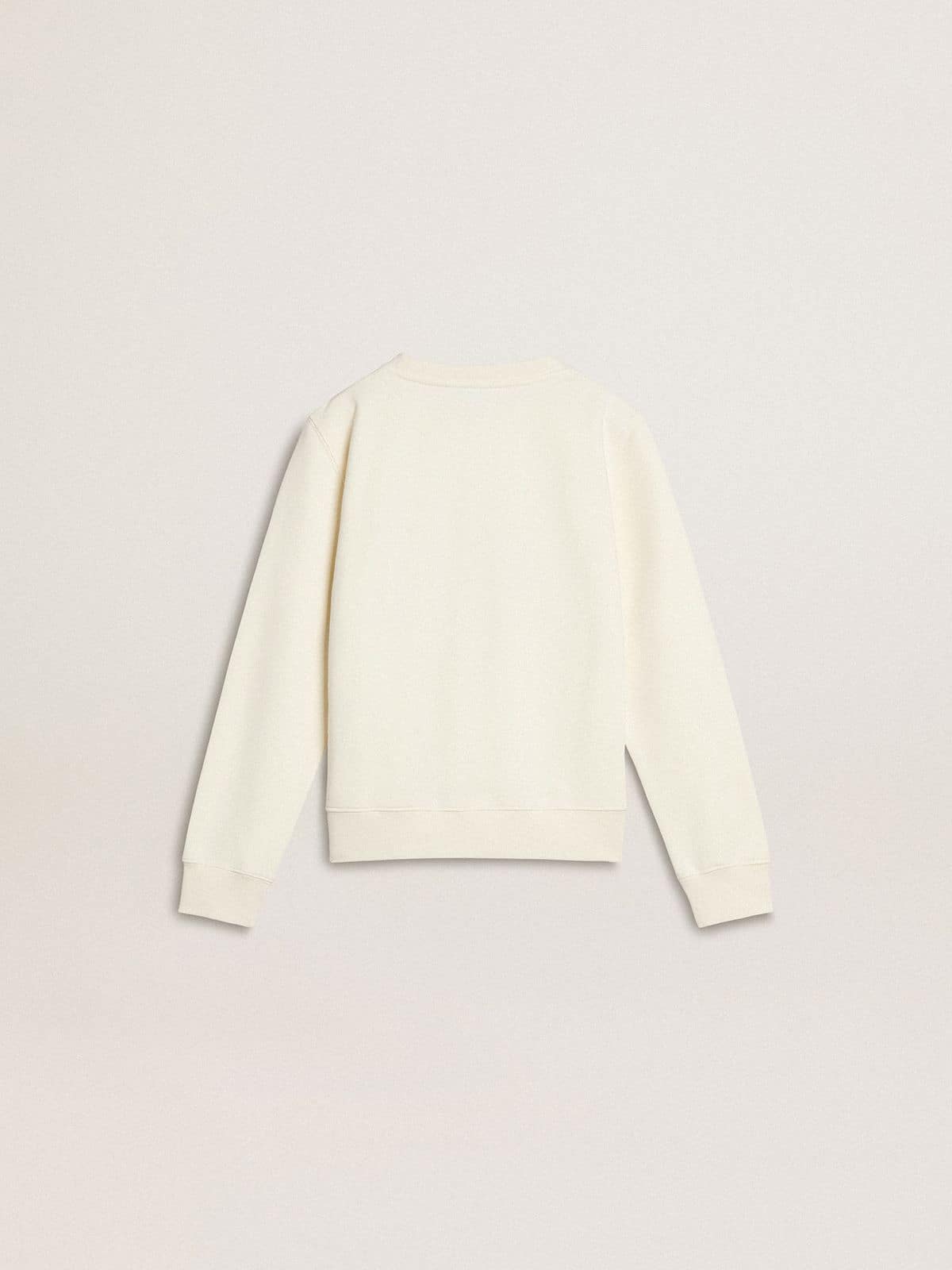 Golden Goose - Sudadera blanca de niña con mensaje Golden multicolor en el delantero in 