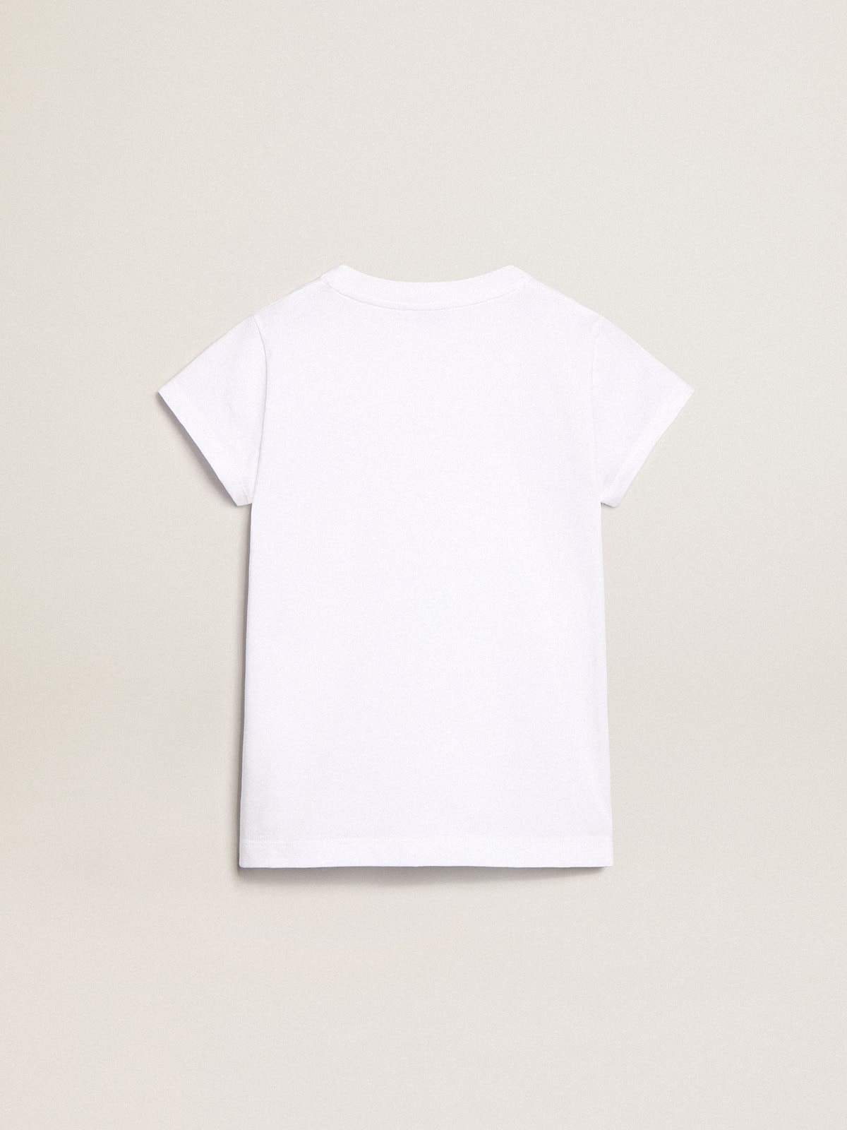 Golden Goose - White T-shirt with central Golden lettering in crystals in 