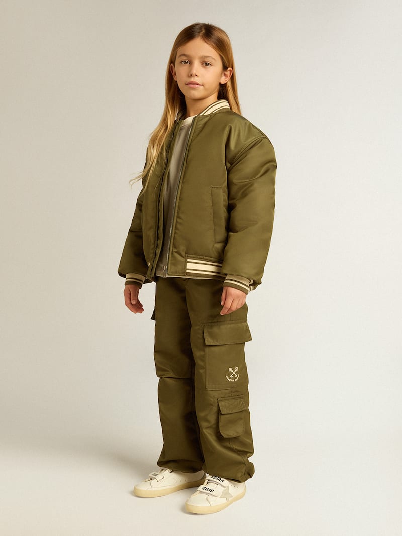 Golden Goose - Camiseta de ni&ntilde;a de algod&oacute;n blanco envejecido con bordado rojo en el coraz&oacute;n in 