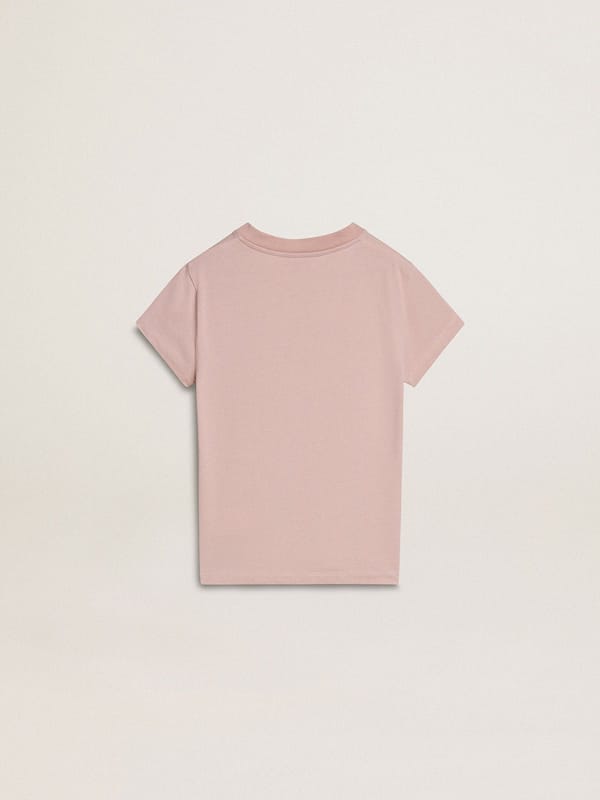 Golden Goose - Girls' pink T-shirt with white print in 