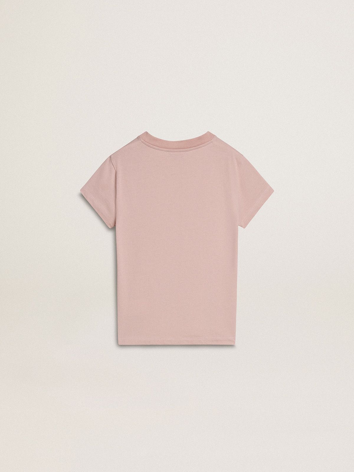 Golden Goose - Girls' pink T-shirt with white print in