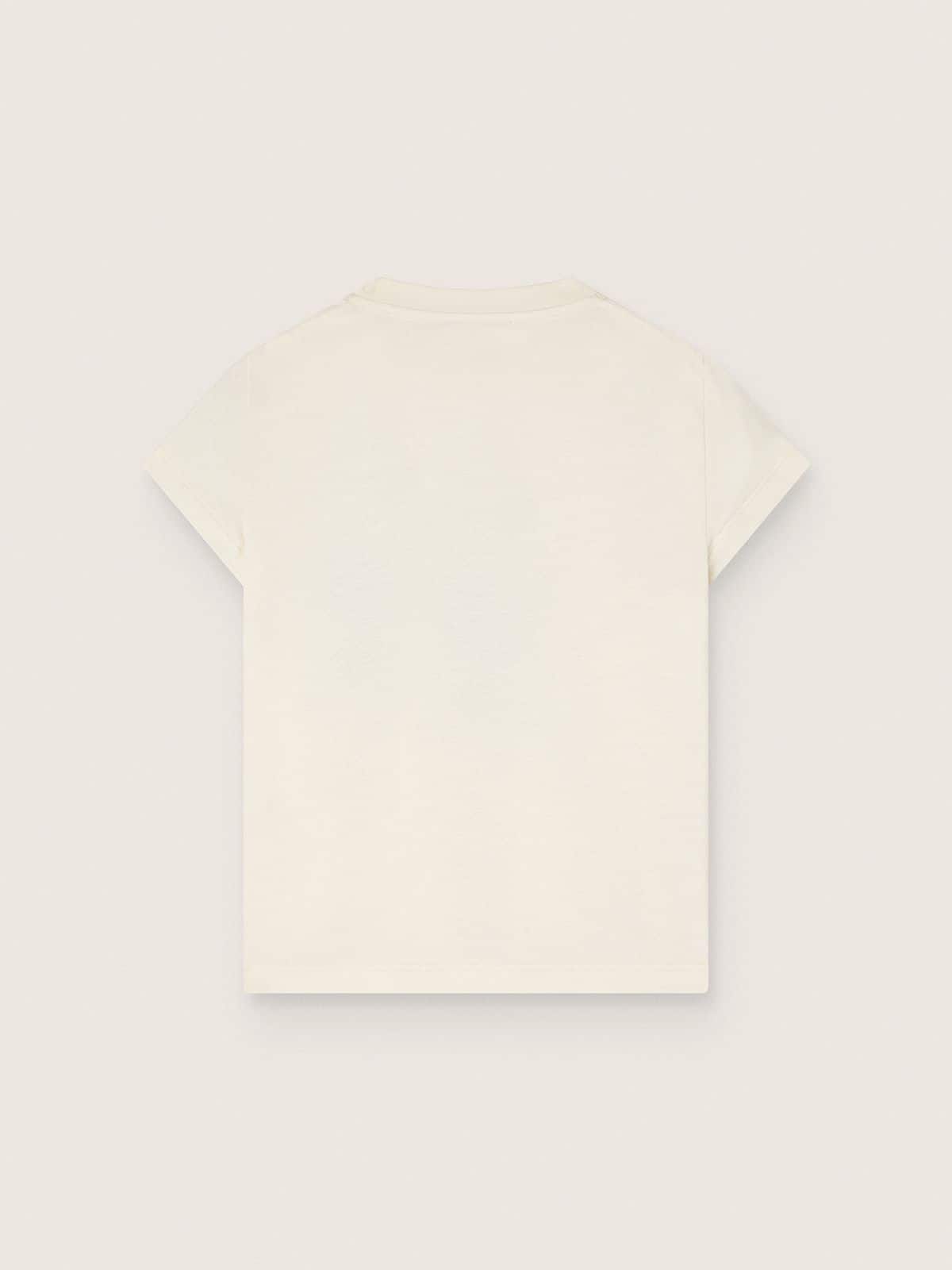 Golden Goose - Journey T-shirt for girls in white cotton jersey with digital mascot print and crystal appliqués in 