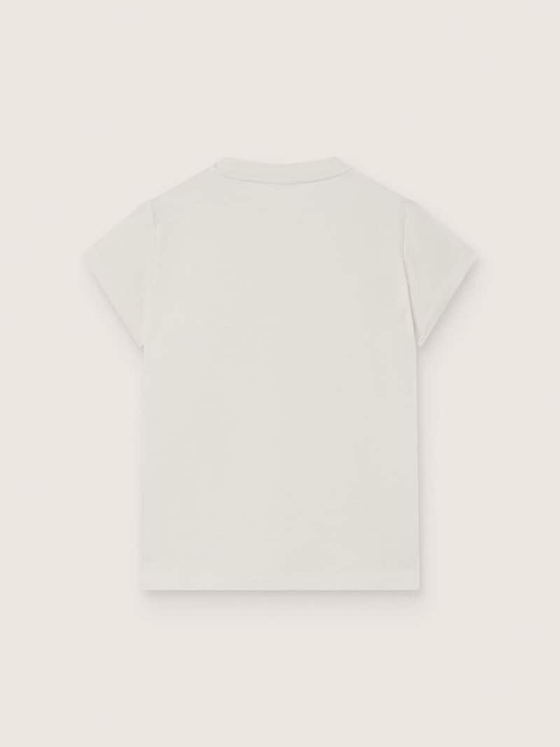 Golden Goose - Camiseta de ni&ntilde;a Journey en tejido jersey de algod&oacute;n blanco con tachas color plateado in 