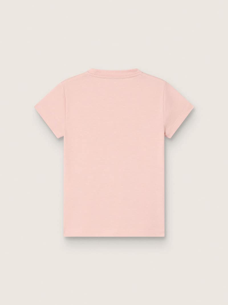 Golden Goose - Camiseta de ni&ntilde;a en tejido jersey de algod&oacute;n rosa con logotipo y tachas in 