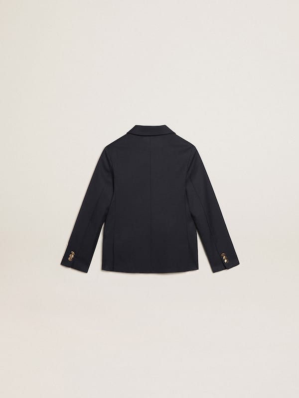 Golden Goose - Boys’ dark blue double-breasted buttoned blazer in 